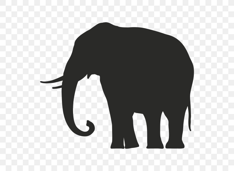 Sticker Wall Decal Elephant Silhouette, PNG, 600x600px, Sticker, African Elephant, Animal, Black, Black And White Download Free