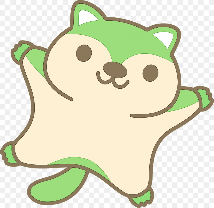 Green Cartoon Snout Bear, PNG, 3000x2920px, Flying Squirrel, Baby Flying Squirrel, Bear, Cartoon, Cartoon Flying Squirrel Download Free