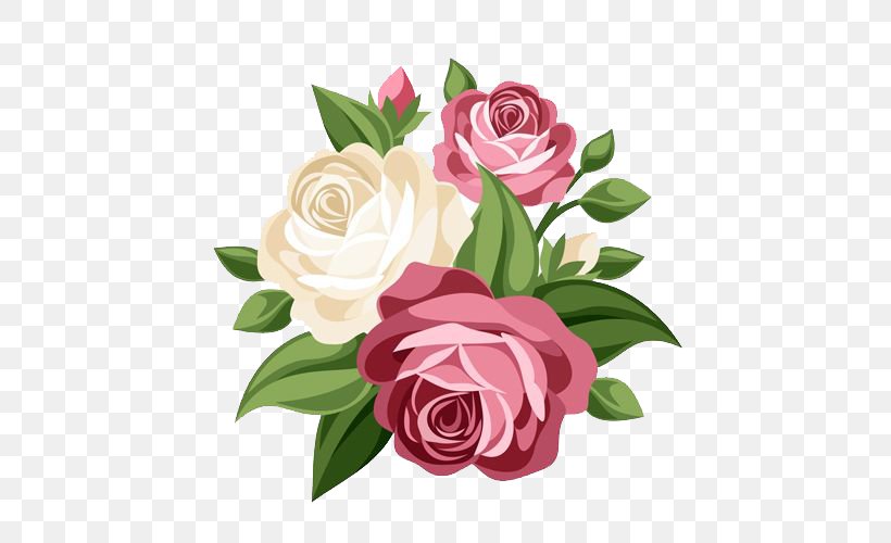 Vector Graphics Rose Clip Art Illustration Image, PNG, 500x500px, Rose, Botany, Bouquet, Branch, Camellia Download Free