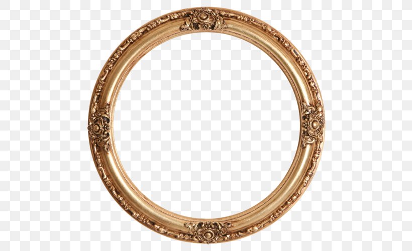 Picture Frames Gold Leaf Mirror Circle, PNG, 500x500px, Picture Frames, Bangle, Body Jewelry, Brass, Decorative Arts Download Free