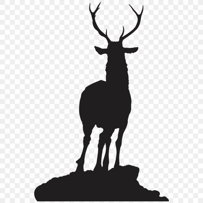 Reindeer Silhouette Elk Roe Deer, PNG, 1201x1201px, Reindeer, Antler, Black And White, Deer, Deer Hunting Download Free