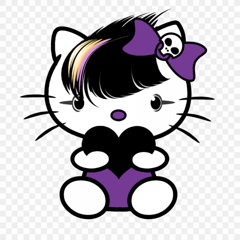 Hello Kitty Emo Punk Rock Art, PNG, 900x900px, Hello Kitty, Animation, Art, Artwork, Black Download Free