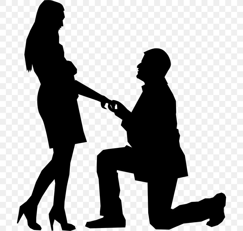 Knee Marriage Proposal Homo Sapiens Clip Art, PNG, 706x778px, Knee, Black And White, Communication, Conversation, Drawing Download Free