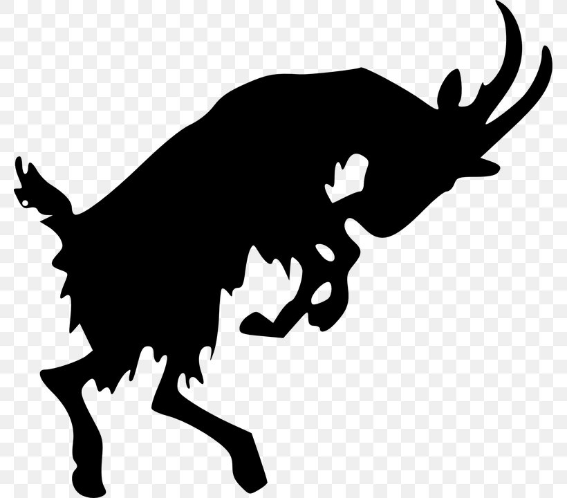 Boer Goat Silhouette Clip Art, PNG, 779x720px, Boer Goat, Antler, Black, Black And White, Bull Download Free