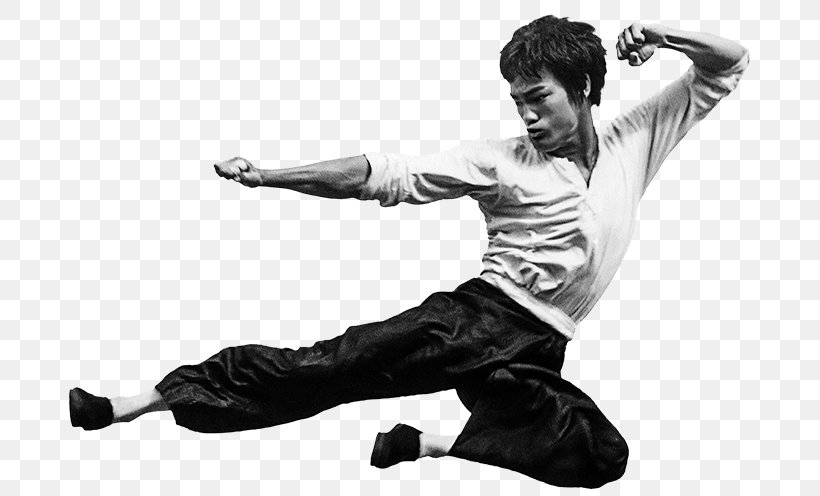 Bruce Lee's Fighting Method Statue Of Bruce Lee Flying Kick Martial Arts, PNG, 706x496px, Statue Of Bruce Lee, Actor, Black And White, Bruce Lee, Combat Download Free