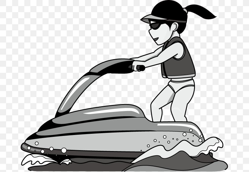 Personal Water Craft Sea-Doo Jet Ski Boating Clip Art, PNG, 683x567px, Personal Water Craft, Automotive Design, Black And White, Boat, Boating Download Free
