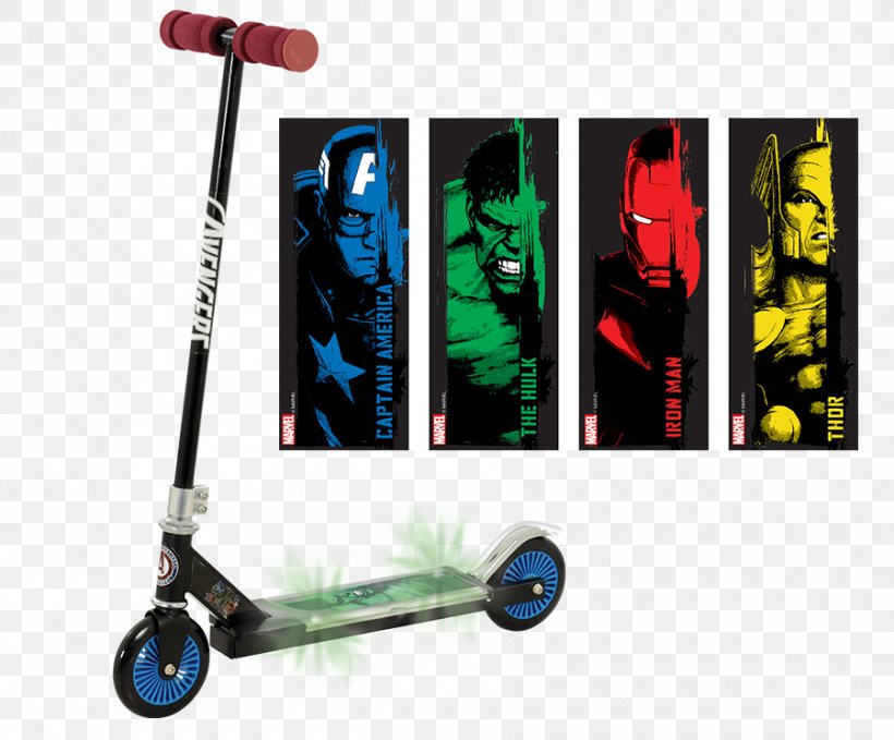 Kick Scooter The Avengers Car Iron Man, PNG, 900x746px, 2018, Scooter, Avengers, Avengers Infinity War, Bicycle Handlebars Download Free