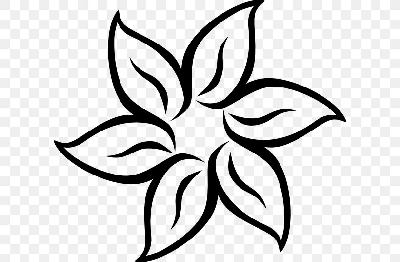 Black And White Flower, PNG, 600x536px, Flower, Black, Blackandwhite, Coloring Book, Drawing Download Free
