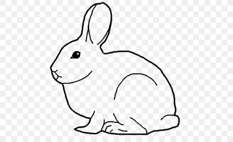 Domestic Rabbit Hare Whiskers Clip Art, PNG, 500x500px, Domestic Rabbit, Animal Figure, Artwork, Black, Black And White Download Free