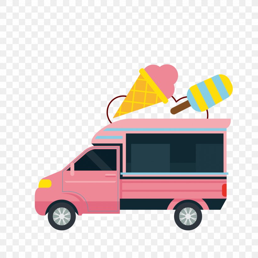 Ice Cream Van Street Food Vector Graphics Ice Cream Cart, PNG, 2107x2107px, Ice Cream, Automotive Design, Car, Confectionery, Emergency Vehicle Download Free