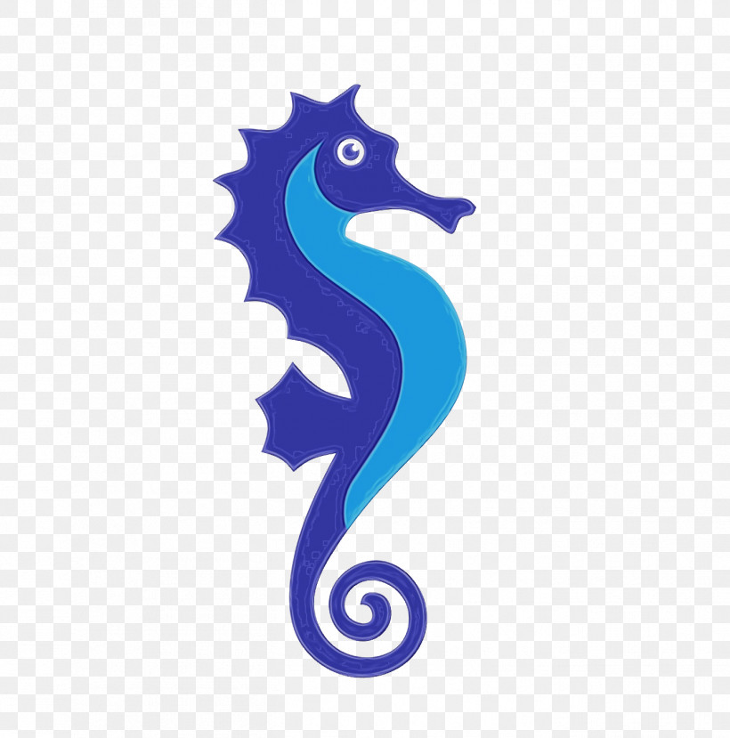 Seahorses Logo Cobalt Blue Font Meter, PNG, 1352x1368px, Watercolor, Cobalt, Cobalt Blue, Logo, M Download Free