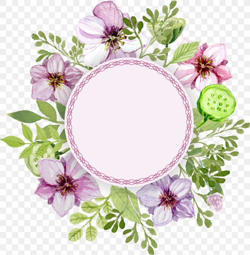 Flower Watercolor Painting Label, PNG, 1387x1413px, Flower, Convite, Cut Flowers, Dishware, Etiquette Download Free