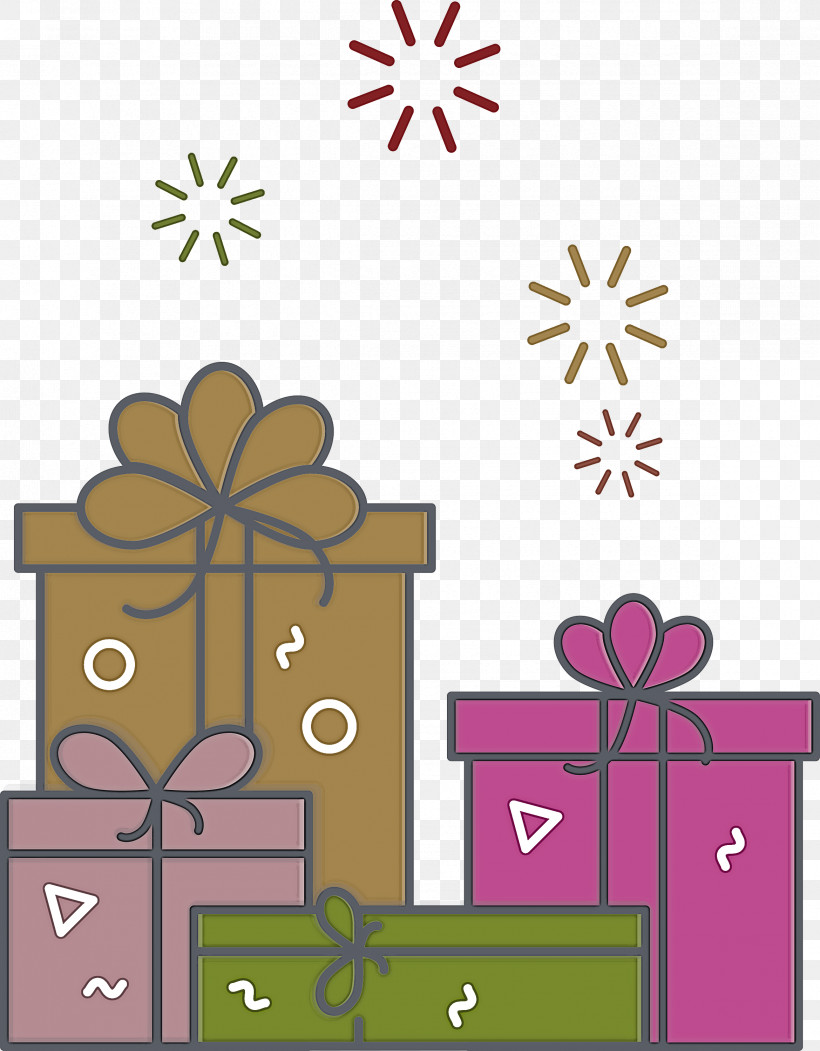 Happy New Year Gifts, PNG, 2339x3000px, Happy New Year Gifts, Christmas Day, Drawing, Floral Design, Flower Download Free