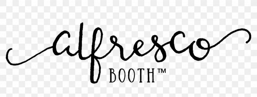 Alfresco Booth Logo Photo Booth Game Black And White, PNG, 2824x1072px, Logo, Area, Black, Black And White, Brand Download Free