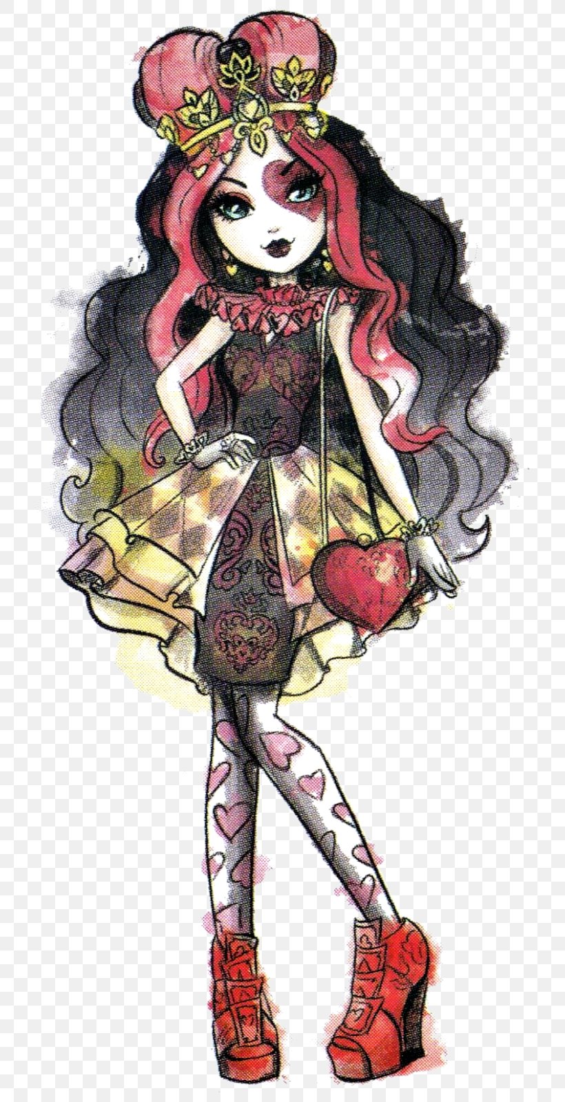 Queen Of Hearts Ever After High Legacy Day Apple White Doll YouTube, PNG, 727x1600px, Queen Of Hearts, Art, Costume Design, Doll, Drawing Download Free