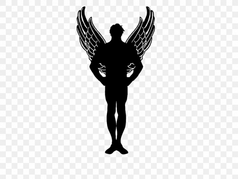 Silhouette Drawing Stencil, PNG, 900x675px, Silhouette, Angel, Black, Black And White, Character Download Free