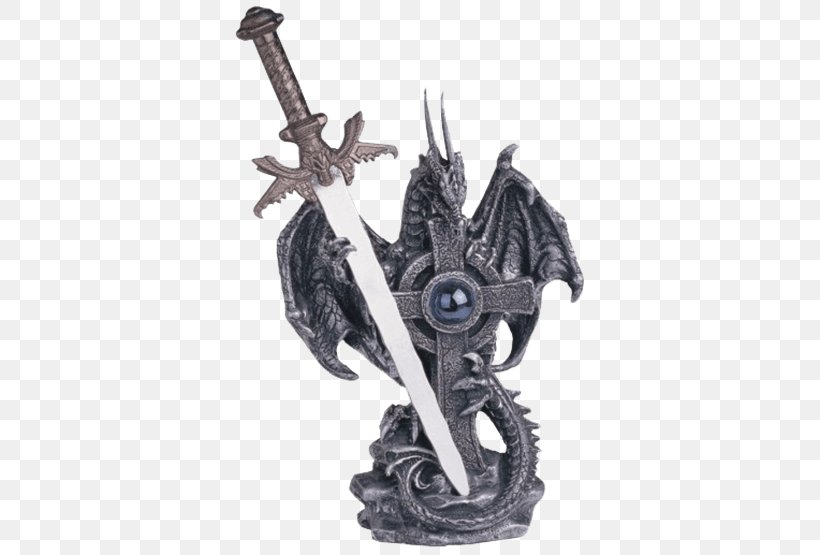 Figurine Sword Statue Dragon Fantasy, PNG, 555x555px, Figurine, Art, Blade, Collectable, Dragon Download Free
