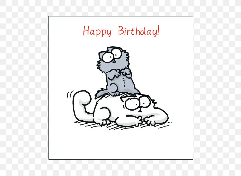 Simon's Cat Kitten Birthday Greeting & Note Cards, PNG, 600x600px, Watercolor, Cartoon, Flower, Frame, Heart Download Free