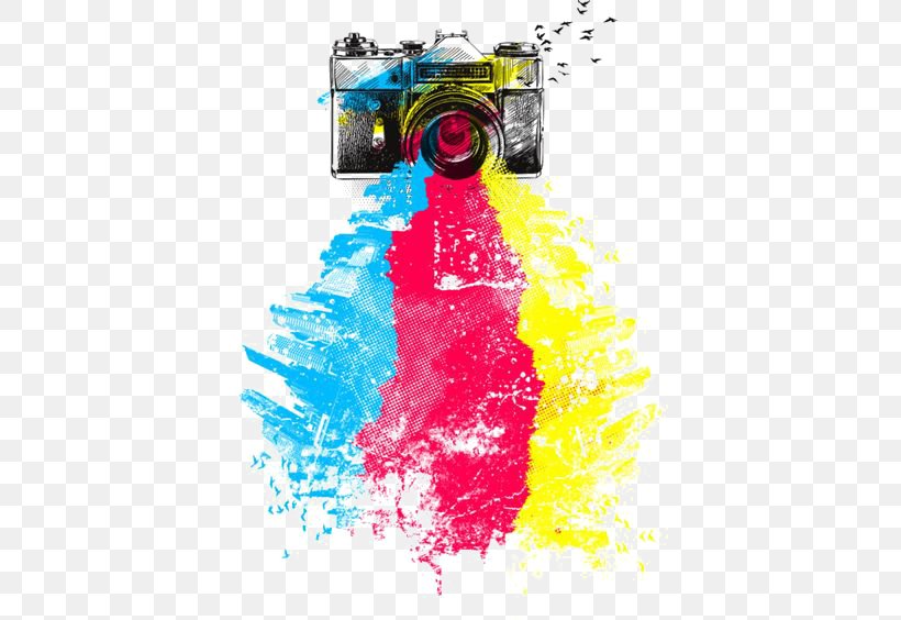 T-shirt Camera Drawing Photography, PNG, 564x564px, Tshirt, Art, Camera, Drawing, Instant Camera Download Free