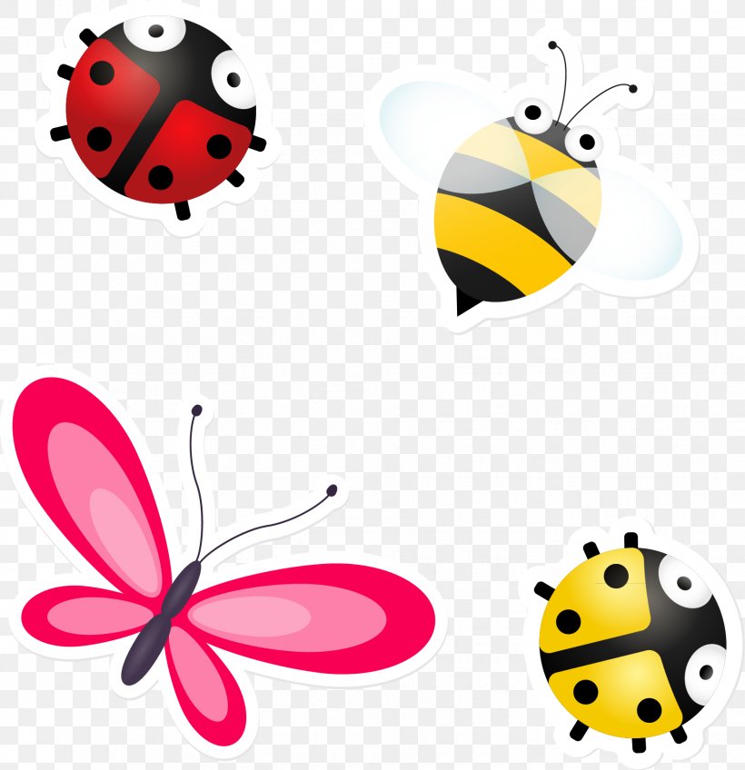 Insect Butterfly Bee, PNG, 1733x1793px, Insect, Bee, Butterfly, Cartoon, Cutepdf Download Free