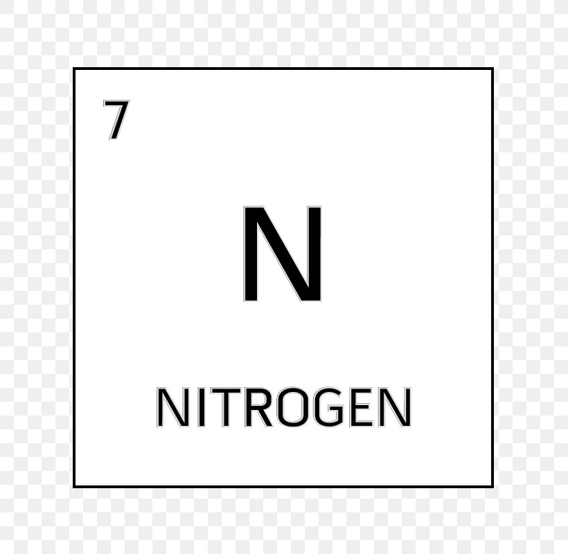 Chemical Element White Periodic Table Symbol Nitrogen, PNG, 800x800px, Chemical Element, Area, Atomic Number, Black, Brand Download Free