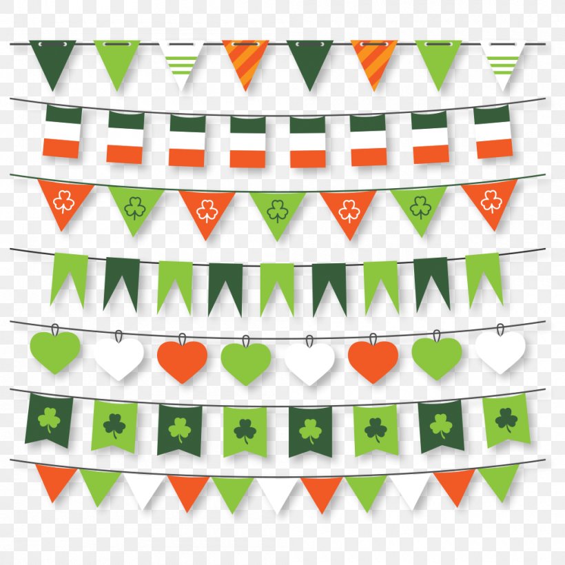 Flag Of Ireland Saint Patricks Day Bunting, PNG, 1000x1000px, Ireland, Area, Bunting, Flag, Flag Of Ireland Download Free