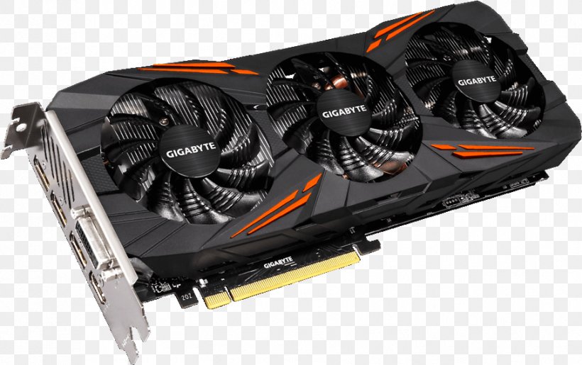 Graphics Cards & Video Adapters NVIDIA GeForce GTX 1070 Gigabyte Technology GDDR5 SDRAM 英伟达精视GTX, PNG, 906x570px, Graphics Cards Video Adapters, Computer Component, Computer Cooling, Digital Visual Interface, Displayport Download Free