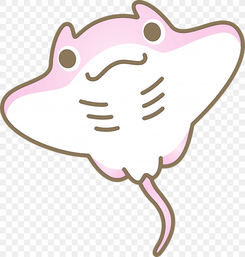 Pink Cartoon, PNG, 2861x2999px, Manta Ray, Cartoon, Cartoon Fish, Paint, Pink Download Free