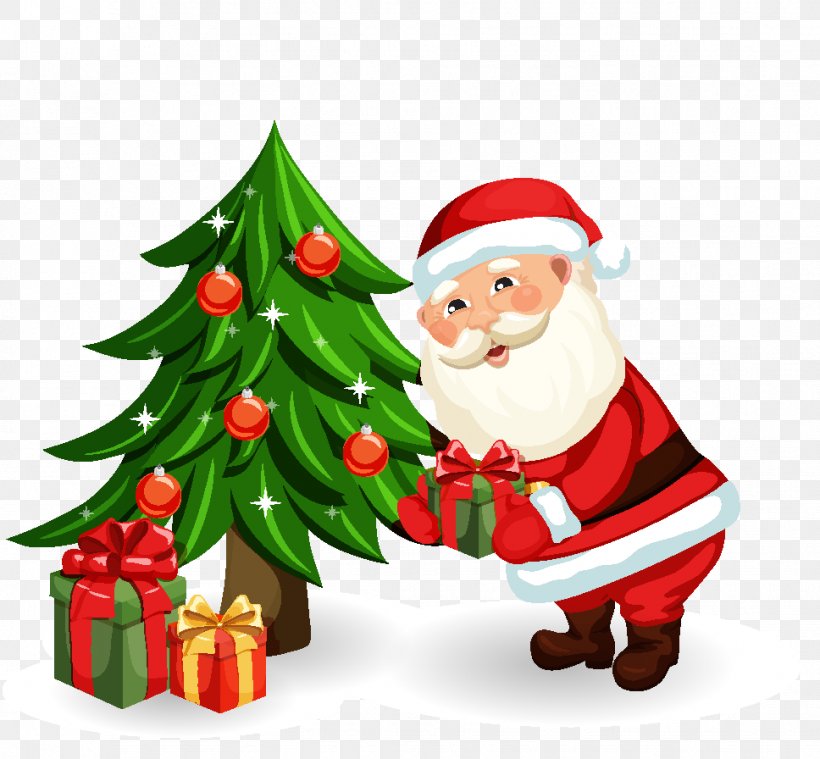 Santa Claus Christmas Tree, PNG, 968x896px, Santa Claus, Christmas, Christmas Card, Christmas Decoration, Christmas Ornament Download Free