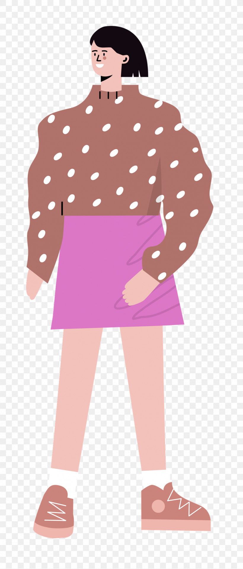 Standing Skirt Woman, PNG, 1067x2500px, Standing, Clothing, Color, Halftone, Polka Dot Download Free