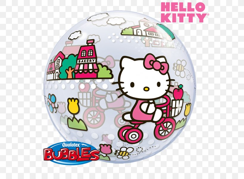 Hello Kitty Balloon Birthday Bubble Party, PNG, 603x600px, Hello Kitty, Area, Ball, Balloon, Birthday Download Free