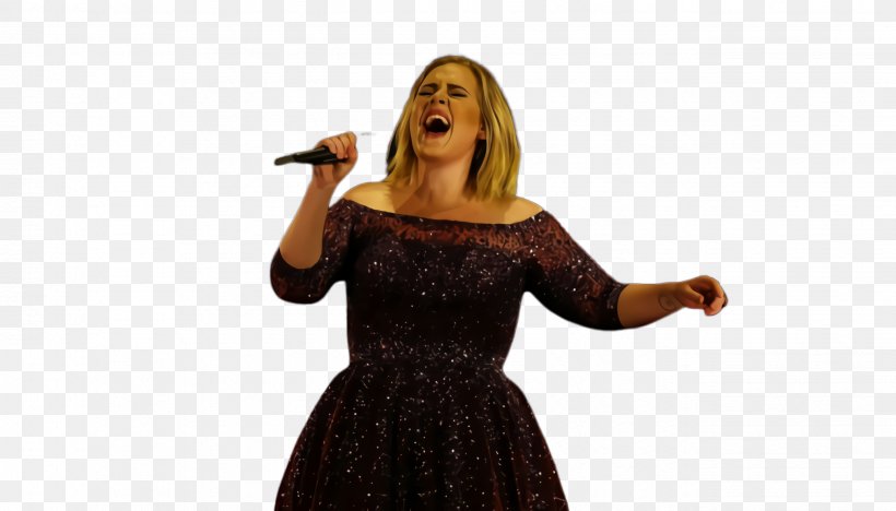 Singing Cartoon, PNG, 2648x1512px, Adele, Audio Equipment, Dress, Electronic Device, Gesture Download Free
