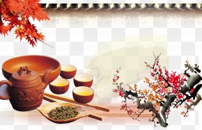 Tea Advertising - Ink Wash Painting Poster Download Chinoiserie PNG