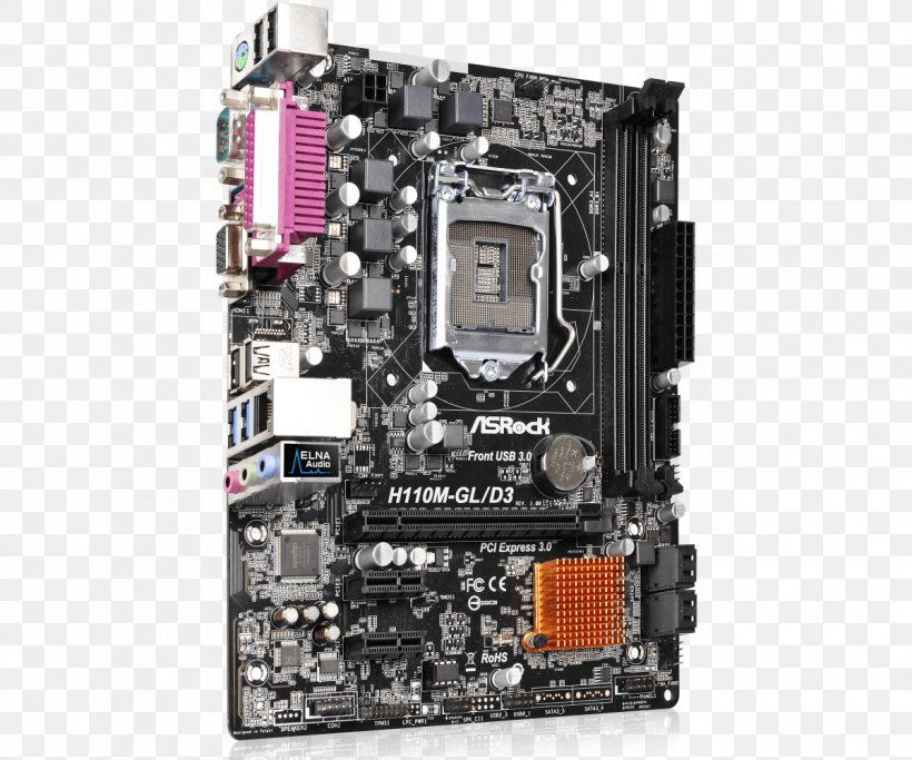 Intel Motherboard LGA 1151 MicroATX ASRock, PNG, 1200x1000px, Intel, Asrock, Asrock H110mhdv, Atx, Central Processing Unit Download Free