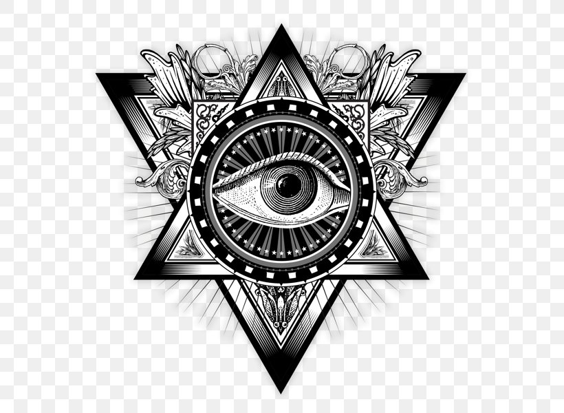Illuminati Freemasonry Eye Of Providence Symbol Logo, PNG, 600x600px, Illuminati, Black And White, Brand, Emblem, Esotericism Download Free