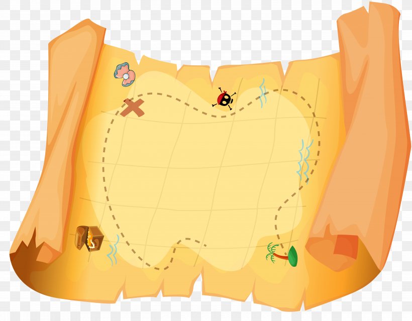 Map Cartoon, PNG, 5382x4197px, Treasure Map, Orange, Peach, Treasure, Yellow Download Free