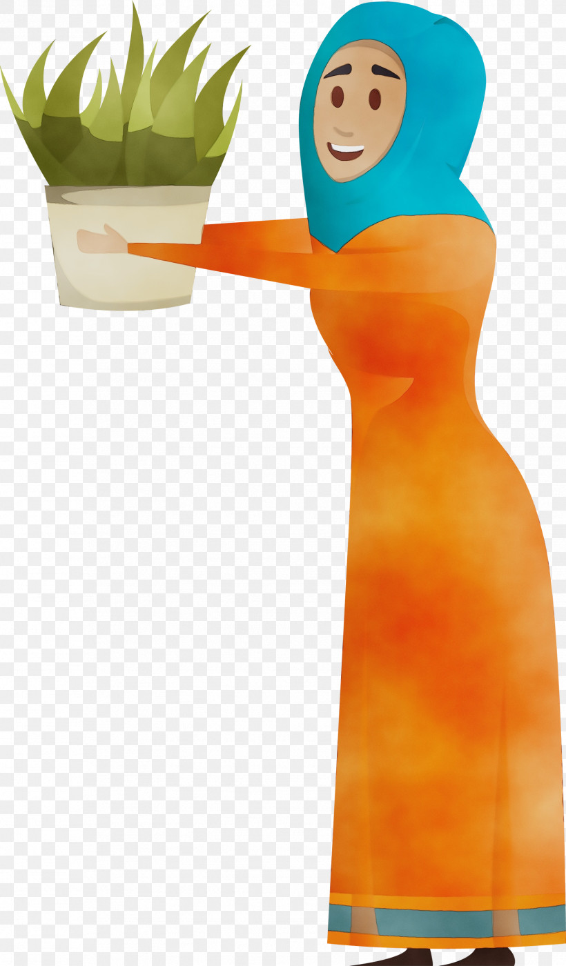 Orange, PNG, 1756x2999px, Arabic Woman, Arabic Girl, Cartoon, Finger, Orange Download Free