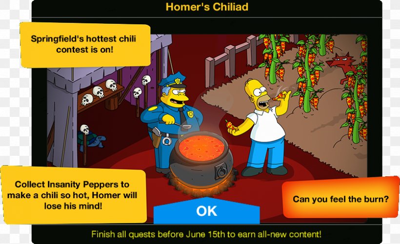 Homer Simpson The Simpsons: Tapped Out Chief Wiggum The Mysterious Voyage Of Our Homer The Simpsons, PNG, 836x511px, Homer Simpson, Cartoon, Chief Wiggum, Chili Con Carne, Competition Download Free