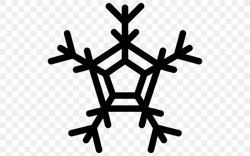 Snowflake, PNG, 512x512px, Snowflake, Black And White, Ice, Leaf, Shape Download Free