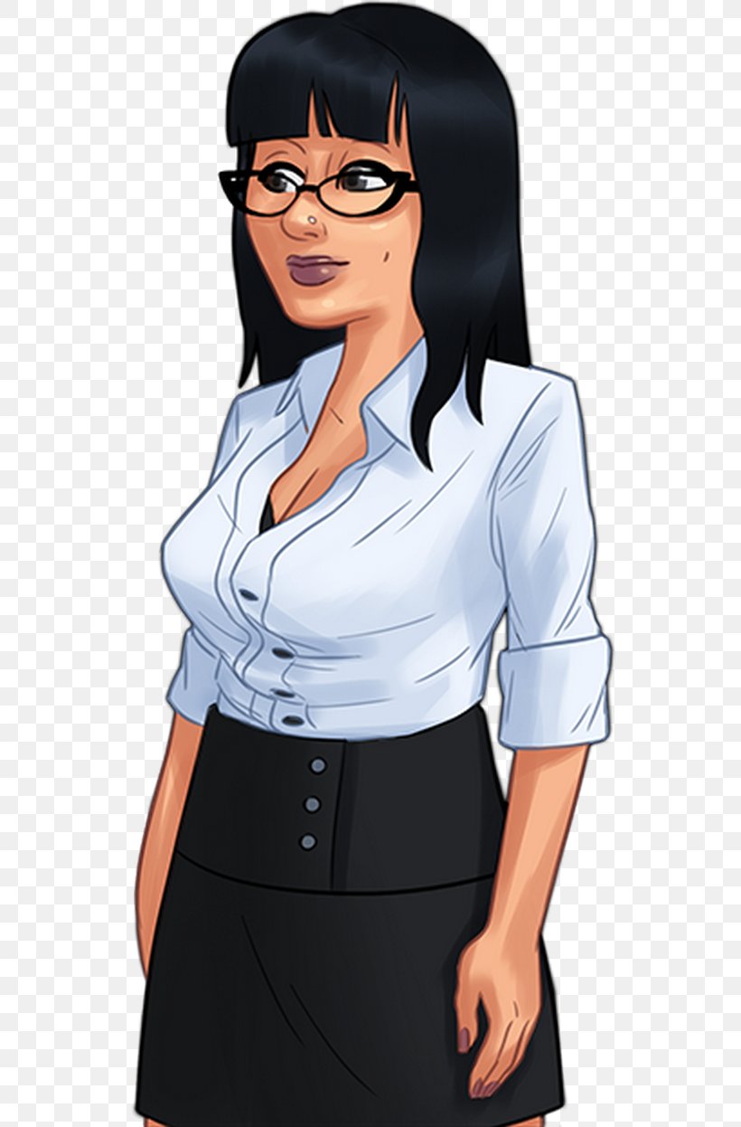 Librarian Library Character Black Hair Brown Hair, PNG, 542x1246px, Watercolor, Cartoon, Flower, Frame, Heart Download Free