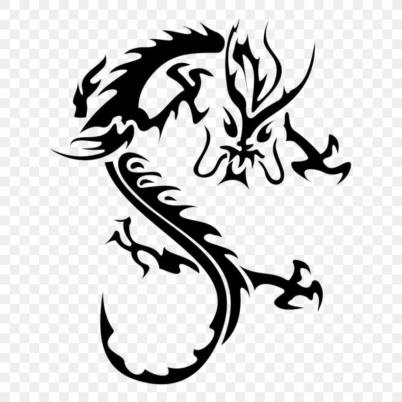 Logo Dragon Clip Art, PNG, 1024x1024px, Logo, Art, Black And White, Cdr, Chinese Dragon Download Free