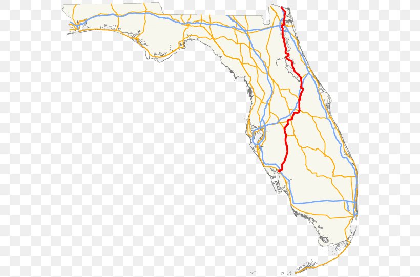U.S. Route 231 In Florida U.S. Route 301 Florida State Road 435 Interstate 4, PNG, 602x541px, Us Route 301, Area, Concurrency, Controlledaccess Highway, Ecoregion Download Free