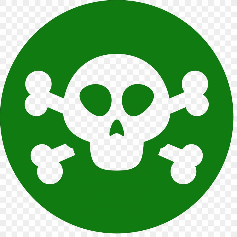 Hazard Symbol Skull And Crossbones Logo, PNG, 1600x1600px, Symbol, Area, Green, Hazard Symbol, Human Skull Symbolism Download Free