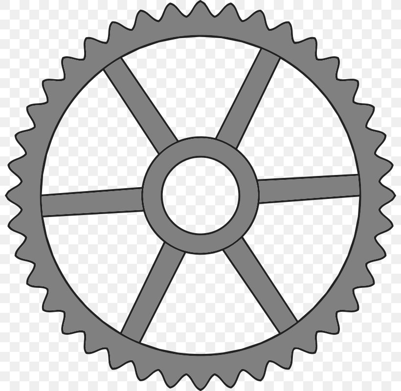 Gear Train Human Tooth Clip Art Sprocket, PNG, 800x800px, Gear, Bicycle Drivetrain Part, Bicycle Part, Bicycle Wheel, Black And White Download Free