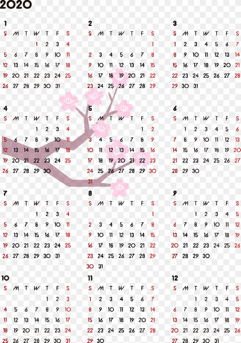 2020 Yearly Calendar Printable 2020 Yearly Calendar Year 2020 Calendar, PNG, 2112x3000px, 2020 Calendar, 2020 Yearly Calendar, Calendar, Line, Printable 2020 Yearly Calendar Download Free