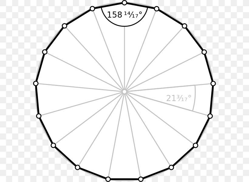 Regular Polygon Icosagon Internal Angle Petrie Polygon, PNG, 602x600px, Polygon, Area, Bicycle Part, Bicycle Wheel, Black And White Download Free