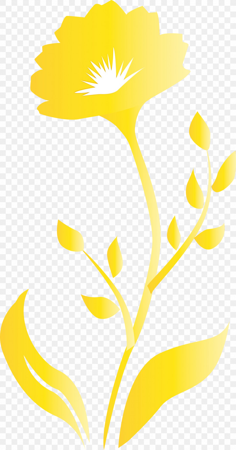 Yellow Pedicel Plant Flower, PNG, 1578x3000px, Spring Frame, Decor Frame, Flower, Paint, Pedicel Download Free