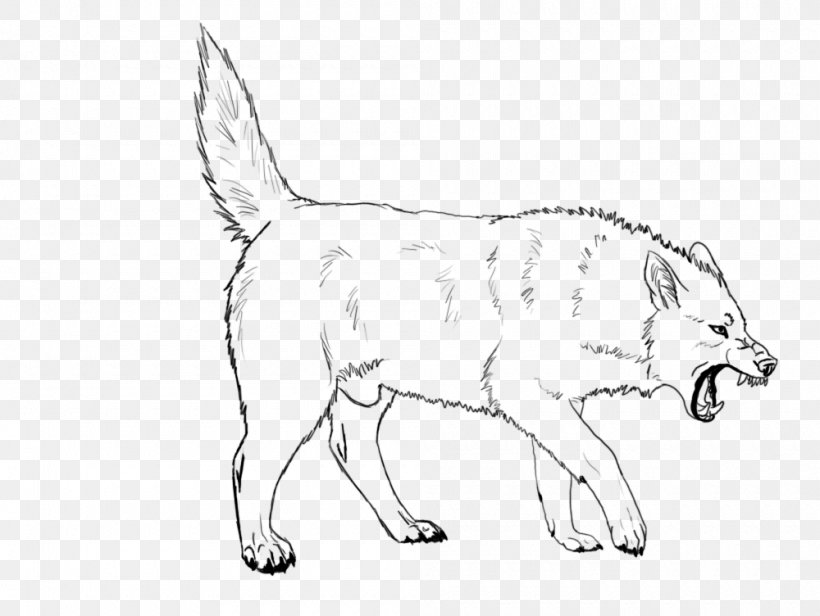 Dog Breed Wolf Walking Red Fox Line Art, PNG, 1000x752px, Dog, Animal Figure, Artwork, Black And White, Breed Download Free