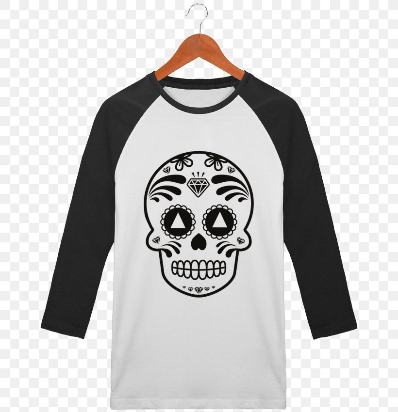 T-shirt Unisex Skull Sleeve Bluza, PNG, 690x850px, Tshirt, Black, Bluza, Bone, Brand Download Free