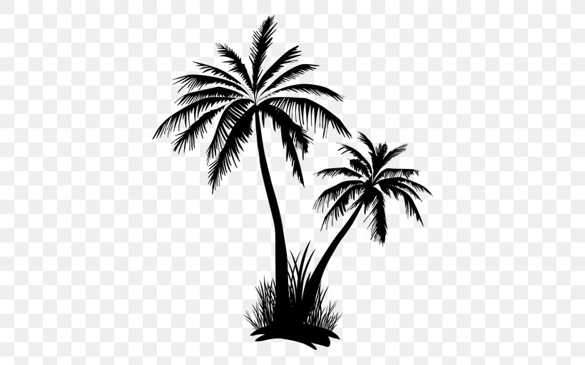 Arecaceae Tree Clip Art, PNG, 512x512px, Arecaceae, Arecales, Black And White, Borassus Flabellifer, Date Palm Download Free